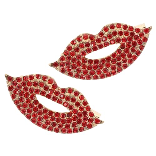 BCOATH 2 Stück Zinklegierung Lippenbrosche mit Funkelnden Strasssteinen Modisches Anstecknadeln für Rucksack Kleidung und DIY Schmuck Elegante Lippenform als Stilvolles Accessoire für von BCOATH