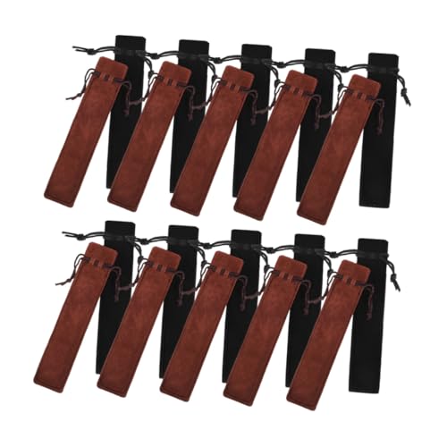 BCOATH 20 Stück Teiliges Samt Stiftbeutel mit Kordelzug Doppelseitig Verstärkte Federmäppchen Kompakte Aufbewahrung für Füller Bleistifte und Kugelschreiber Praktische Stifthüllen als von BCOATH