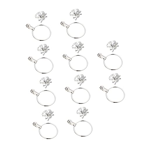 BCOATH 20stücke Teiliges Piratenschädel-ringe Und Ohrringe Für Halloween-deko Und Langlebig Für Kostümpartys Und Piraten-themen Unisex Design Party-requisiten Für Erwachsene von BCOATH