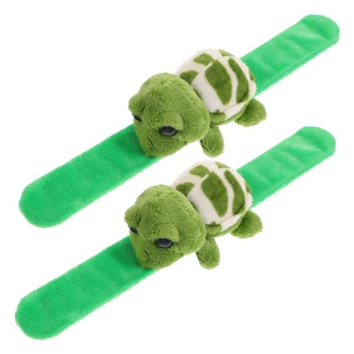 BCOATH 2stücke Plüsch-tier-schlagarmband Grüne Schildkröte Lustiges Slap Bracelet Für Partys Perfektes Geschenk Für Kindergeburtstage Und Halloween-dekoration von BCOATH