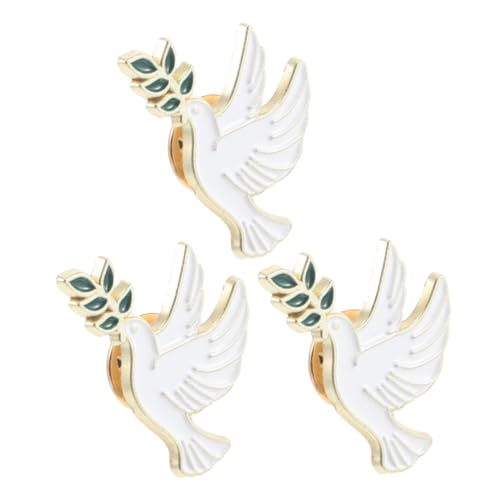 BCOATH 3 Stück Friedens Tauben Broschen mit Olivenzweig Filigrane Metall Anstecknadeln für Jacken Pullover Hüte Vielseitige Modische Kleidungs Broschen als zu Geburtstag Festen von BCOATH