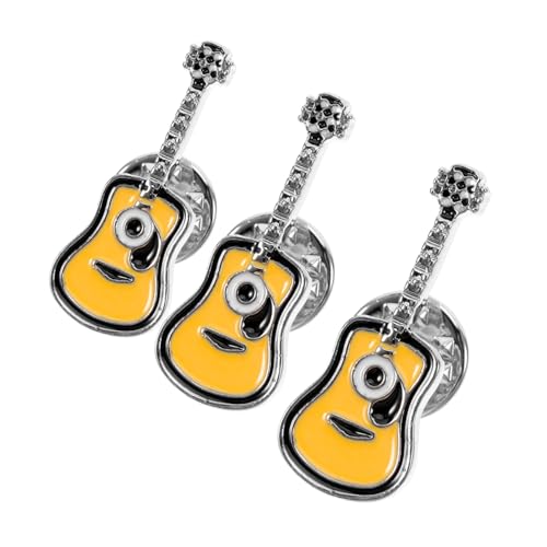 BCOATH 3 Stück Punk Gitarren Broschen Emaille Anstecker Retro Rock Schmuck für Kleidung Taschen Rucksäcke Modisches für Musikliebhaber von BCOATH