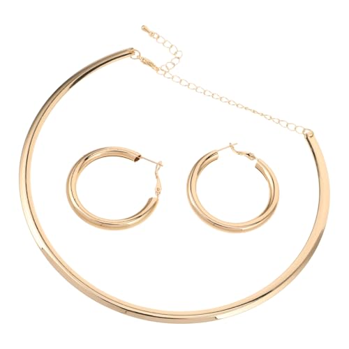 BCOATH 3 Stück Teiliges Boho Schmuckset Gold Runde Creolen Ohrringe und Minimalistisches Choker Leichtes Langlebiges Damenschmuck Set für Geburtstag Valentinstag Hochzeit und Feiertage von BCOATH