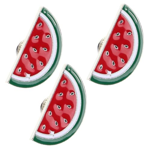 BCOATH 3 Stück Teiliges Wassermelonen Broschen aus Robustem Metall Niedliche Cartoon Anstecknadeln für Kleidung Strickjacken und Schals Modische und Kreative Fruchtform Pins für Damen von BCOATH