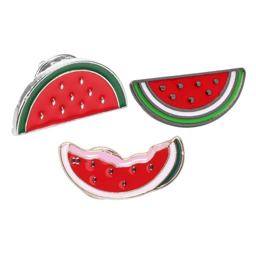 BCOATH 3 Stück Teiliges Wassermelonen-broschen Legierung Modische Anstecknadeln für Pullover Kleider Schals Klassische Frucht-accessoires Einfach zu Befestigen und Vielseitig Kombinierbar von BCOATH