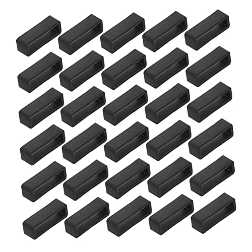 BCOATH 30 Stück Silikon Verschlussring Uhrenarmband Halter Ersatz Armband Clip Sicherer Silikonverbinder für Uhrenarmbänder Schwarz von BCOATH