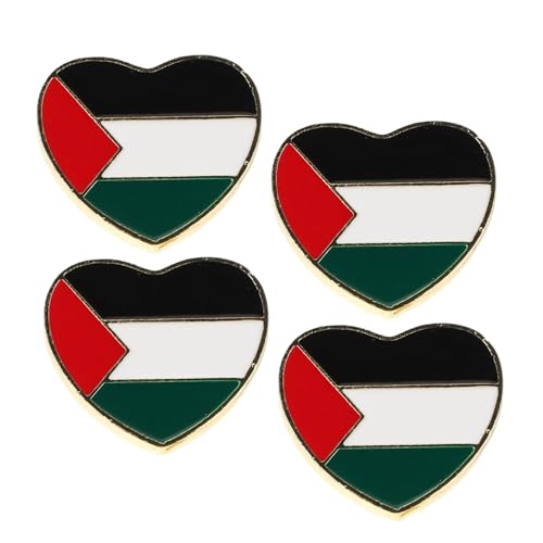 BCOATH 4 Stück Palästina Flaggenbroschen aus Langlebiger Stilvolle Anstecknadeln für Kleidung Schmuck und Partyzubehör Farbintensive Palästinensische Abzeichen für Besondere Anlässe von BCOATH