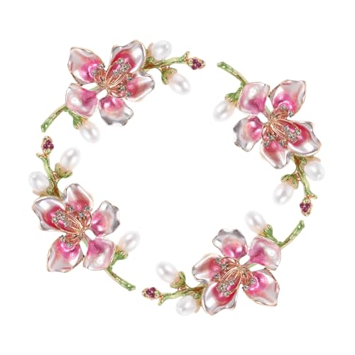 BCOATH 4 Stück Teiliges Blütenbroschen aus Faderesistentem Legierungsmetall mit Perlen Anstecknadeln für Damen Sicherer Halt Stilvolle Blumen Designs für Cheongsam und Festliche Anlässe von BCOATH