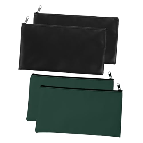 BCOATH 4-teiliges Geldbeutel: Geldbeutel Aus Pu-Leder – Bargeldeinzahlungs- Und Quittungsorganizer Mit Reißverschluss Für Geldscheine, Münzen Und Banknoten – Stilvolle von BCOATH