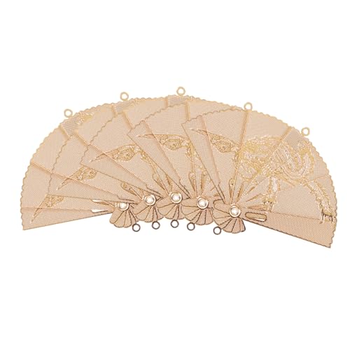 BCOATH 5 Stück Teiliges Vintage Kupfer Fächer Anhänger Charms für Diy Schmuckherstellung Langlebig Handliche für Halsketten Armbänder Ohrringe und Schlüsselanhänger von BCOATH