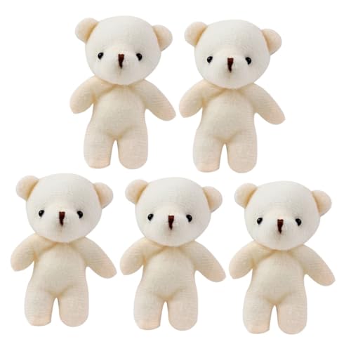 BCOATH 5Stücke Süße Plüschbären Schlüsselanhänger Hängende Deko für Taschen Kompakte und Langlebige Bärenpuppen Anhänger Accessoire für Rucksäcke und DIY Projekte von BCOATH
