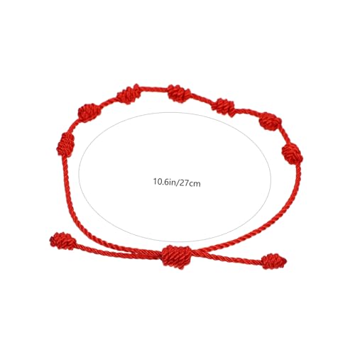 BCOATH 6 Stück Einstellbares Rotes Knotenarmband Freundschaftsarmbänder Handgefertigt mit Knoten Verstellbare Komfortabel und Modisch für Damen und Mädchen von BCOATH