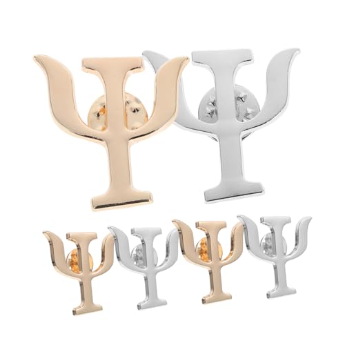 BCOATH 6 Stück Psychologie Psi Symbol Broschen Anstecknadeln aus Legierung Kleine Fun Pins in Gold Silber Langlebige Schmucknadeln für Kleidung Rucksack Hut Geschenk für Ärzte und von BCOATH