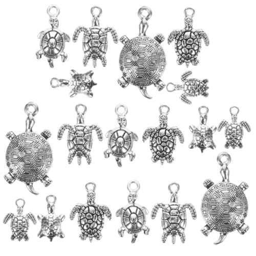 BCOATH 90 Stück Teiliges Schildkröten anhänger aus Legierung Antik Silberfarben Langlebig und Leicht Symbolisch für Klugheit und Langlebigkeit zum Schmuckbasteln für Halsketten Armbänder von BCOATH