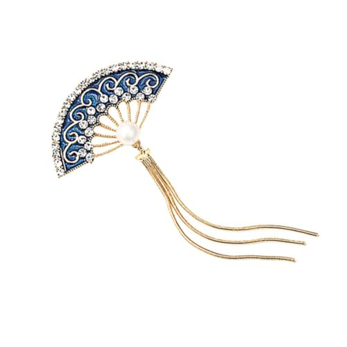 BCOATH Damen Brosche Fächer mit Quaste Emaille und Strass Besetzt Anstecknadel Vielseitiger Schmuck für Kleidung Handtaschen und Festliche Anlässe von BCOATH