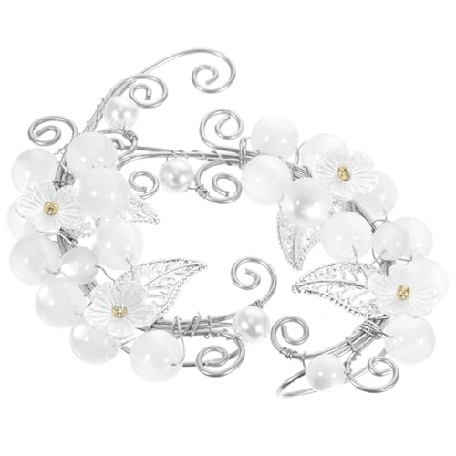 BCOATH Elfen Ohrmanschetten Ohrringe für Frauen Handgefertigte Einzigartige Ohrringe mit Blumen und Perlen Design für Hochzeiten Cosplay und Partys Leicht und zu Tragen von BCOATH