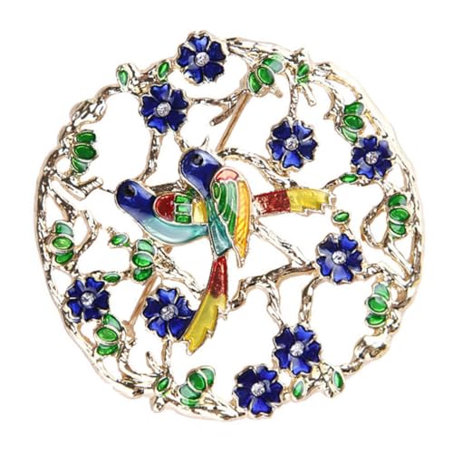BCOATH Enamel Wreath Brosche mit Zwei Vögeln Leichte Zarte Tier anstecknadel für Damen Modisches Emaille abzeichen Elegante Kleidung Dekoration Stabile Befestigung Vintage Stil von BCOATH