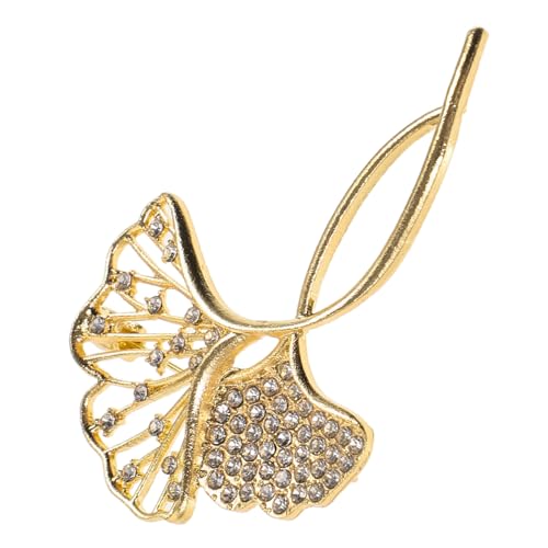BCOATH Ginkgo Brosche aus Langlebiger Legierung mit Funkelnden Strasssteinen Einzigartigem Blattdesign Edlem Temperament Stilvollem Anstecker für Anzug und Accessoires von BCOATH