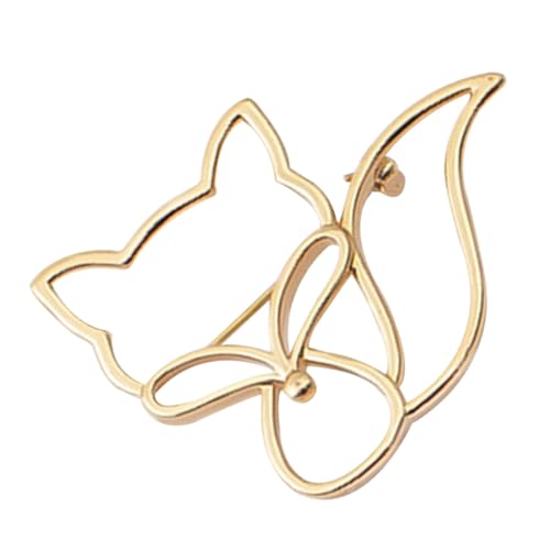 BCOATH Goldfarbene Filigrane Fuchsbrosche aus Legierung Dekorative Anstecknadel für Kleidung Schal Anzug Vielseitiges Accessoire für Damen Robust und Modisch für Jacken Taschen Hüte von BCOATH