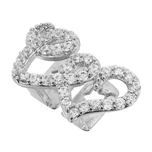 BCOATH Hip Hop Tooth Grills Kupfer Double Heart Zahnkappen mit Funkelnden Zirkonia Bequemer Sitz Urbaner Streetstyle Modisches Schmuckstück für Party und Bühnenauftritt von BCOATH