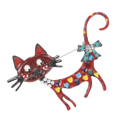 BCOATH Kreative Bunte Katzenbrosche Pin für Damen Modischer Anstecker zum Taillenbetonen und Kleidungsfixieren Niedliches Tier Design Vielseitig für Kleidung Hosen und Kleider Geeignet von BCOATH