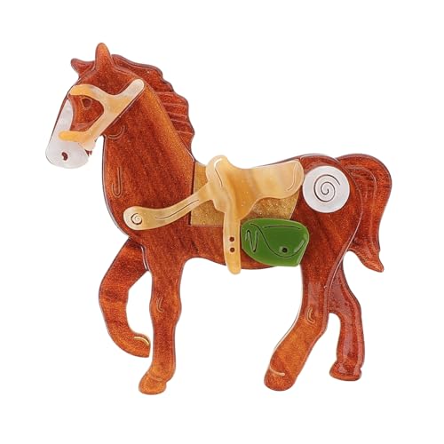 BCOATH Kreative Pferde Brosche für Damen Leichter Tier Anstecker für Jacken Hüte Rucksäcke Vielseitiges Western Schmuckstück Chinesisches Neujahrsaccessoire Festlicher Stil und von BCOATH