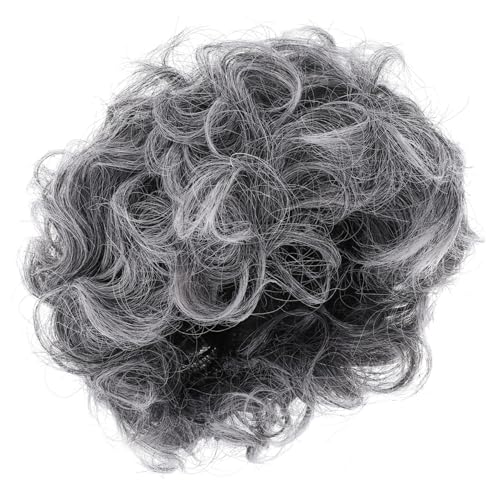 BCOATH Künstliche Graue Old Lady Perücke Damen Sanft und Leicht Cosplay Party Accessoire Realistisch Atmungsaktiv für Kostüm und Bühnenauftritte von BCOATH