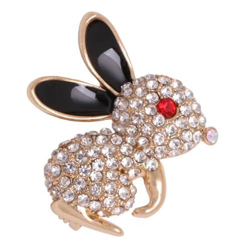 BCOATH Legierung Strass Brosche Kleider Anstecknadel Damen Accessoire Niedlicher Weißer Hase Corsage für Hochzeit Geburtstag Alltag von BCOATH