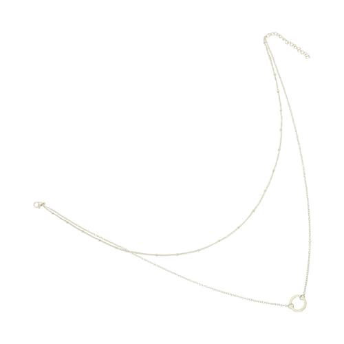 BCOATH Mehrschichtige Damen Halskette Doppellagig mit Schlichtem Kreisanhänger Leichtes Elegantes Design Modische Clavicle Necklace für Frauen Vielseitig Kombinierbarer Schmuck von BCOATH