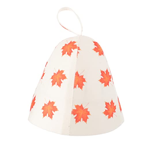 BCOATH Sauna Hut Aus Hochwertigem Filz Isolierende Und Saugfähige Badekappe Für Damen Und Herren Für Sauna Spa Und Wellness Stilvolles Design Ahornblatt von BCOATH