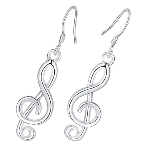 BCOATH Musiknoten Ohrstecker Damen Ohrschmuck Sterlingsilber Ohrringe Elegantes Design Persönlicher Stil Alltagsschmuck von BCOATH