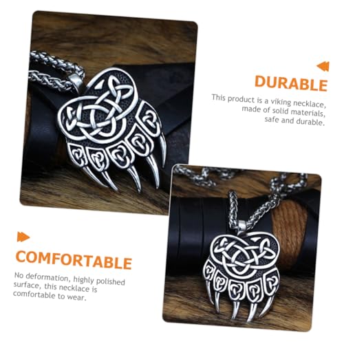 BCOATH Nordische Wikinger Herren Halskette Bärenklaue Anhänger Edelstahl Robust Modisch Alltags Party Schmuck Geschenkidee für Männer Punk Style von BCOATH