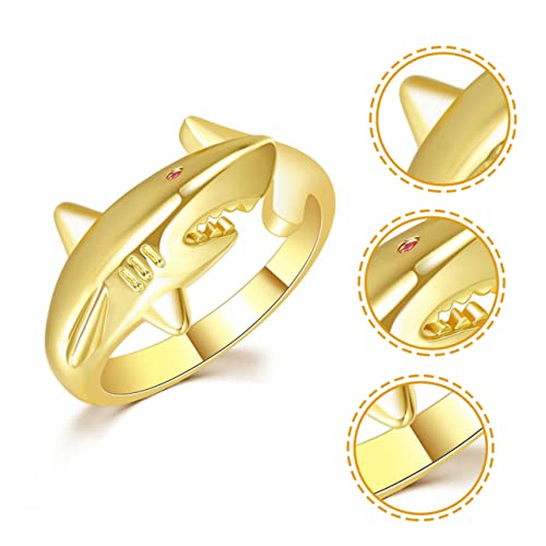 BCOATH Offener Verstellbarer Statement Ring Roter Augen Damenring aus Gold mit Stein Modischer Schmuck für Frauen und Teenager Einzigartiges Design Verarbeitung Komfortabel zu Tragen von BCOATH