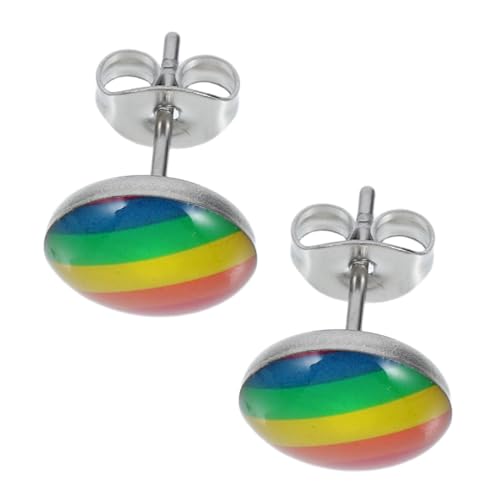 BCOATH Regenbogen Ohrstecker Bunte Pride Ohrringe Unisex Schmuck für Lgbtq Gay Lesbian von BCOATH