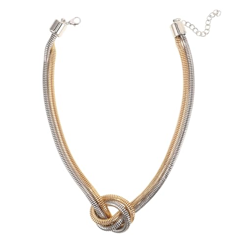 BCOATH Retro Geflochtene Knot Halskette Farblich Passende Metallkette Leichte Europäisch Amerikanische Unregelmäßige Schlangenlink Halskette Für Alltag Und Feste von BCOATH