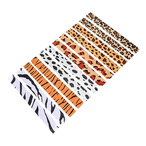BCOATH 12stücke Teiliges Leopardenmuster Slap-armband Für Partys Und Veranstaltungen Buntes Zebra-design Flexibles Und Langlebiges Gummiarmband Für Erwachsene von BCOATH