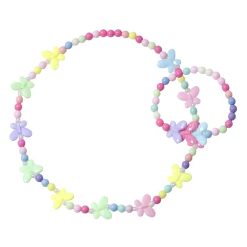 BCOATH Schmuckset Schmetterling Acryl Halskette Armband für Kleine Mädchen Jahre Bunt Modisch Hautfreundlich Geschenk von BCOATH