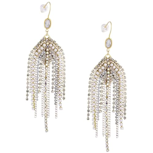 BCOATH Statement Perlen Ohrhänger Damen Boho Chandelier Ohrringe mit Ketten Design Lange Handgefertigte Tropfen Ohrringe für Besondere Anlässe Wie Hochzeit Abendveranstaltung und Party BCOATH Statement Perlen Ohrhänger Damen Boho Chandelier Ohrringe mit Ketten Design Lange Handgefertigte Tropfen Ohrringe für Besondere Anlässe Wie Hochzeit Abendveranstaltung und Party von BCOATH