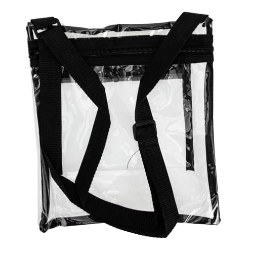 BCOATH Transparente Stadiongeprüfte Crossbody Tasche mit Verstellbarem Schultergurt Multifunktionale Umhängetasche für Alltag Sportevents und Musikfestivals Leicht und Modisch in Schwarz von BCOATH