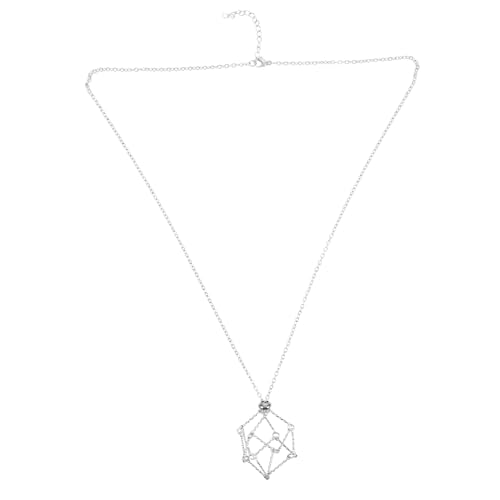 BCOATH Verstellbarer Kristallanhänger Halter aus Edelstahl Leichter Schmuckhalter für Damen Verstellbares Halskettenseil Natürlicher Edelstein Netzkorb für DIY Anhänger von BCOATH