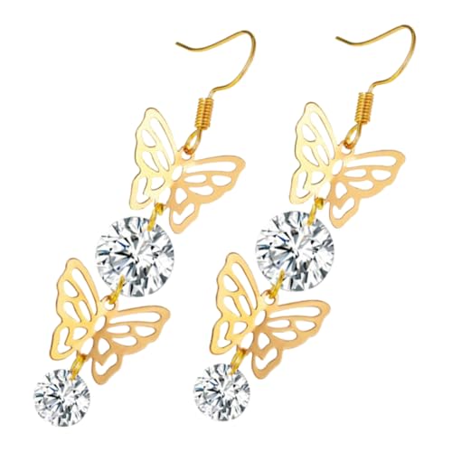 BCOATH Zirconia Schmetterling Ohrringe Damen Anhänger Ohrhänger Modisch Leicht Elegant Für Alltag Party Urlaub von BCOATH
