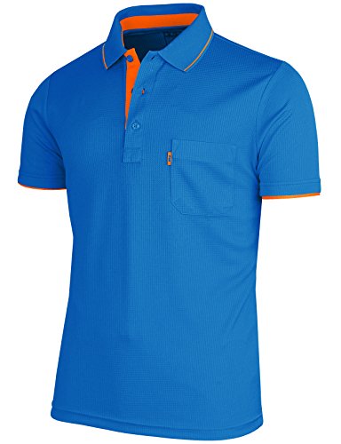 BCPOLO Herren Poloshirt Kurzarm Solid Poloshirt Dri Fit Poloshirt - Blau - X-Klein von BCPOLO