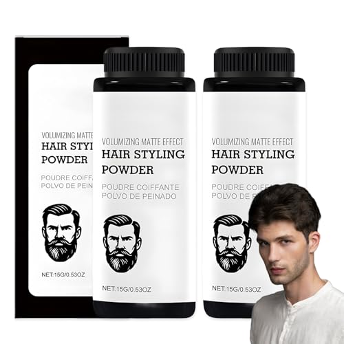 2pc Volumen Puder Haare Haarpuder Männer,Based Texture Powder 15g/Pc,Black Mask Volume Powder Macht Das Haar Geschmeidiger, Reine Naturstoffe Langanhaltendes Matt Und Flauschig Haar Puder Men Styling von BCYSNR