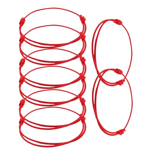 8 Stück Kabbala Armband Rot, RotesArmband, Tibetisches Rotes Armband aus Schnur, Red Glücksarmband Damen & Herren, Red Braided Bracelet Geschenke für Familie und Freunde für Schutz & Positive Energie von BCYSNR