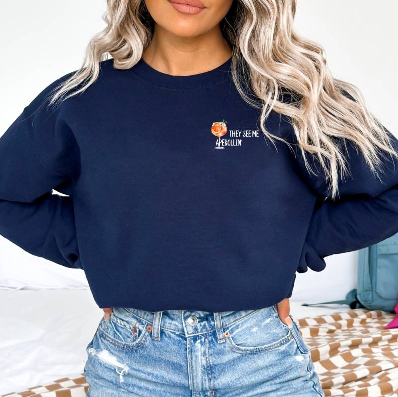 They See Me Aperollin' Sweatshirt Perfect Summer Outfit For Woman, Surprise Gift Girlfriend Aperol Pullover Bestie Group Shirt von BCsUniqueBoutique
