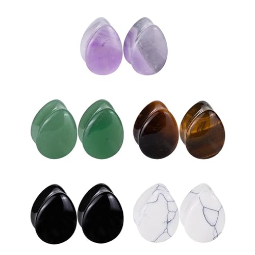 BCughia 10 Stück Stein Ohr Plug 14mm Ohrringe Herren Tunnel Träne Form Tunnel Ohrringe Set, Bunt BCughia 10 Stück Stein Ohr Plug 14mm Ohrringe Herren Tunnel Träne Form Tunnel Ohrringe Set, Bunt von BCughia