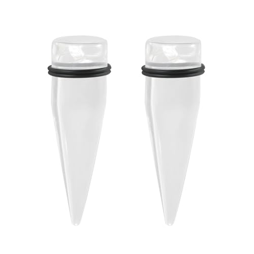 BCughia 2 Stück Acryl Ohr Plug 14mm Tunnel Ohr Damen Kegelform Ohr Plug Set, Transparent von BCughia