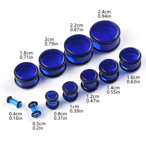 BCughia 2 Stück Acryl Ohr Plug 20mm Ohrringe Herren Tunnel Runde Form Ohrringe Tunnel Set, Blau von BCughia