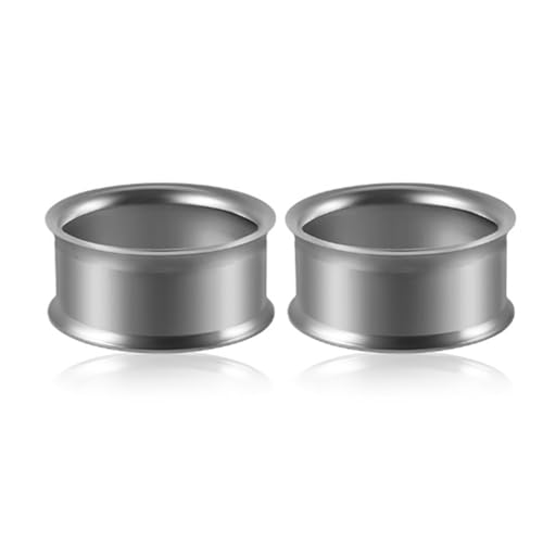 BCughia 2 Stück G23 Titan Piercing Tunnel 8mm Plug Ohrringe Damen Double Flared Tunnel Plug Ohr Set, Silber von BCughia