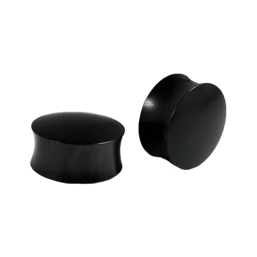 BCughia 2 Stück Holz Ohr Plug 18mm Ohr Plug Herren Trommelform Ear Tunnel Set, Schwarz BCughia 2 Stück Holz Ohr Plug 18mm Ohr Plug Herren Trommelform Ear Tunnel Set, Schwarz von BCughia
